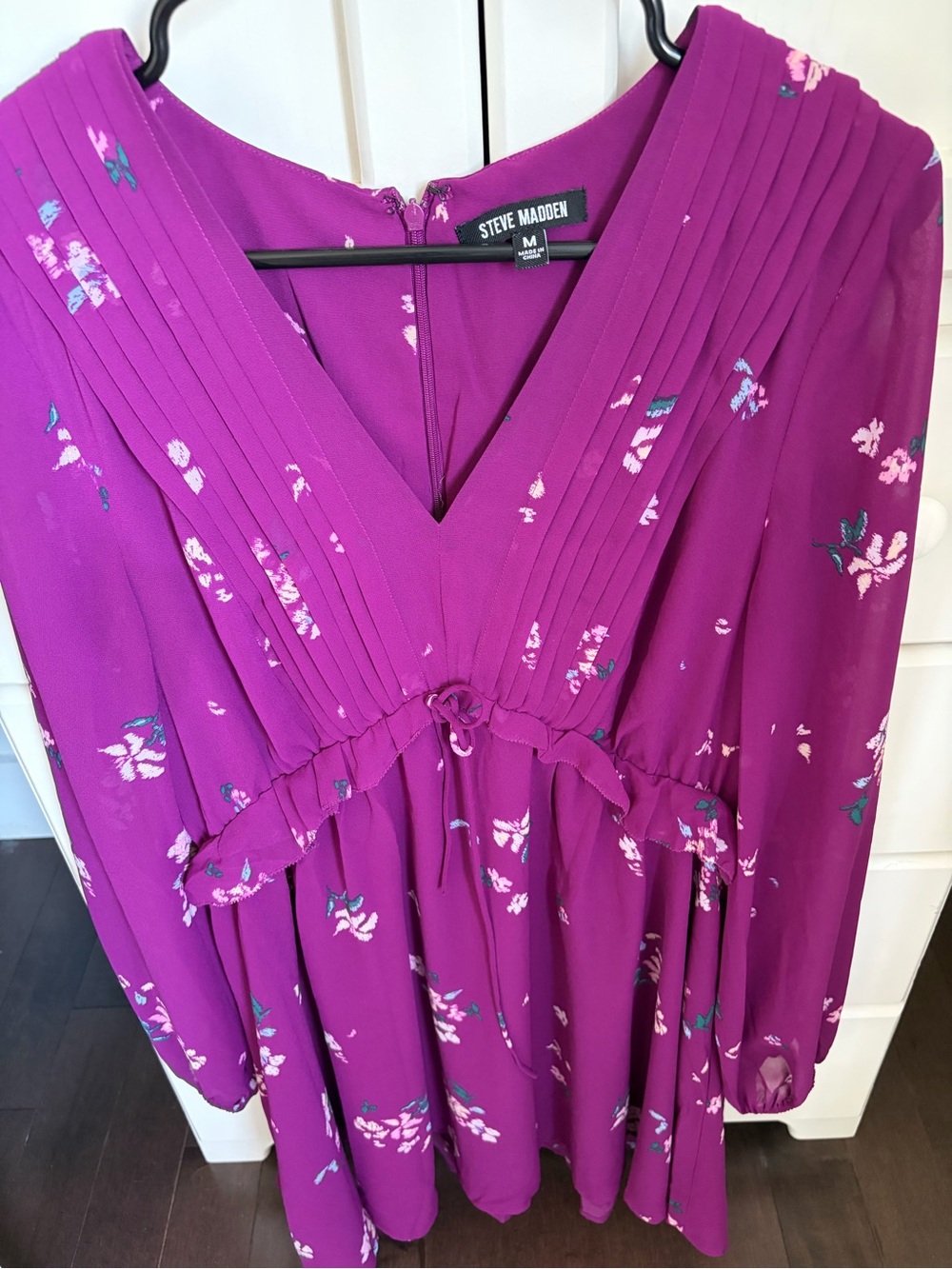Steve Madden Purple Floral Long Sleeve Dress